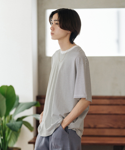 handvaerk（ハンドバーク）の「【handvaerk / ハンドバーク】別注 S/S BIG T-SHIRT BORDER（Tシャツ/カットソー・メンズ・ブラック/ホワイト・X-LARGE/LARGE/MEDIUM/SMALL）」の20枚目の写真