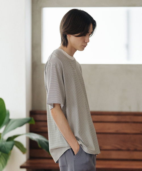 handvaerk（ハンドバーク）の「【handvaerk / ハンドバーク】別注 S/S BIG T-SHIRT BORDER（Tシャツ/カットソー・メンズ・ブラック/ホワイト・X-LARGE/LARGE/MEDIUM/SMALL）」の21枚目の写真