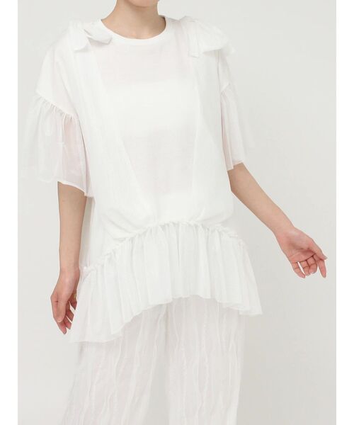 merry jenny（メリージェニー）の「ビスチェレイヤードtee（Tシャツ/カットソー・レディース・ブラック/ピンク/オフホワイト・FREE）」の8枚目の写真