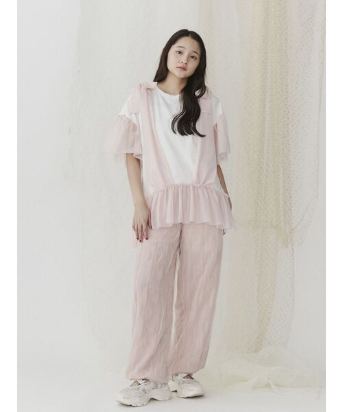 merry jenny（メリージェニー）の「ビスチェレイヤードtee（Tシャツ/カットソー・レディース・ブラック/ピンク/オフホワイト・FREE）」の12枚目の写真