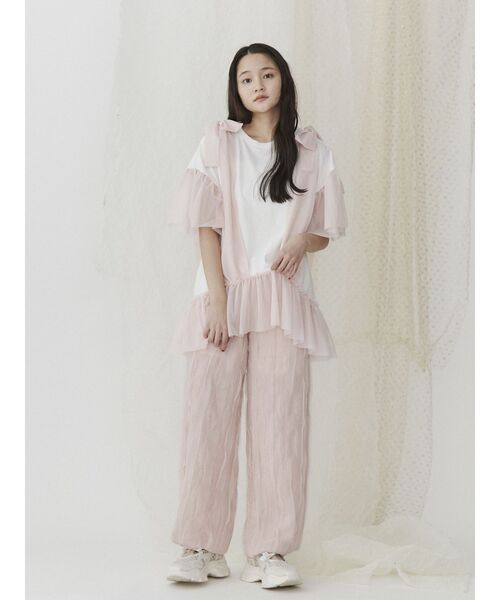 merry jenny（メリージェニー）の「ビスチェレイヤードtee（Tシャツ/カットソー・レディース・ブラック/ピンク/オフホワイト・FREE）」の13枚目の写真