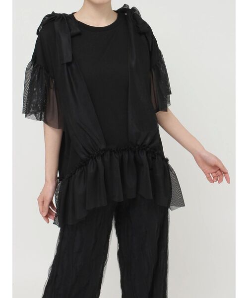 merry jenny（メリージェニー）の「ビスチェレイヤードtee（Tシャツ/カットソー・レディース・ブラック/ピンク/オフホワイト・FREE）」の15枚目の写真