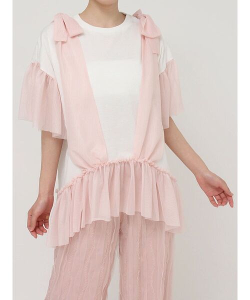 merry jenny（メリージェニー）の「ビスチェレイヤードtee（Tシャツ/カットソー・レディース・ブラック/ピンク/オフホワイト・FREE）」の14枚目の写真