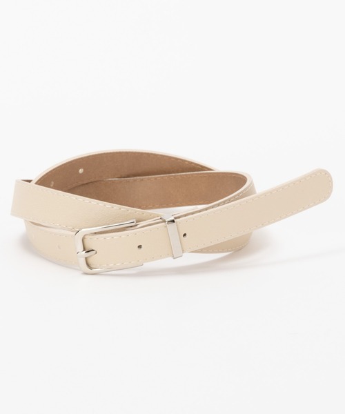 HusHusH（ハッシュアッシュ）の「HusHusH ハッシュアッシュ プレーンベルト（細め）（ベルト・レディース・ブラウン/ブラック/キナリ・フリー）」の2枚目の写真