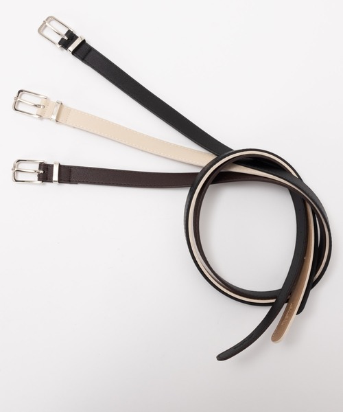 HusHusH（ハッシュアッシュ）の「HusHusH ハッシュアッシュ プレーンベルト（細め）（ベルト・レディース・ブラウン/ブラック/キナリ・フリー）」の10枚目の写真