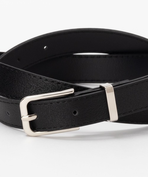 HusHusH（ハッシュアッシュ）の「HusHusH ハッシュアッシュ プレーンベルト（細め）（ベルト・レディース・ブラウン/ブラック/キナリ・フリー）」の4枚目の写真