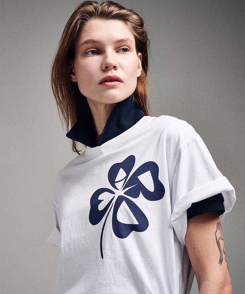 Mardi Mercredi(マルディメクルディ)の「TSHIRT CLOVERMARDI / Tシャツ クローバーマルディ(Tシャツ/カットソー・レディース・ブラック/ホワイト×ネイビー/ヘザーグレー・FREE)」の11枚目の写真