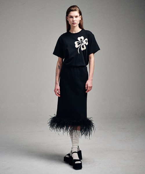 Mardi Mercredi(マルディメクルディ)の「TSHIRT CLOVERMARDI / Tシャツ クローバーマルディ(Tシャツ/カットソー・レディース・ブラック/ホワイト×ネイビー/ヘザーグレー・FREE)」の14枚目の写真