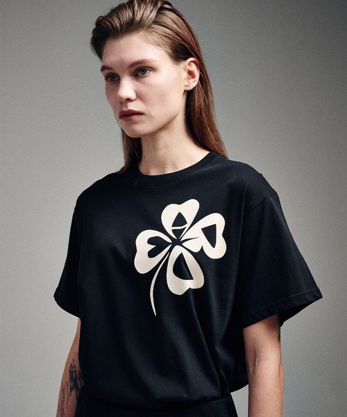 Mardi Mercredi(マルディメクルディ)の「TSHIRT CLOVERMARDI / Tシャツ クローバーマルディ(Tシャツ/カットソー・レディース・ブラック/ホワイト×ネイビー/ヘザーグレー・FREE)」の15枚目の写真
