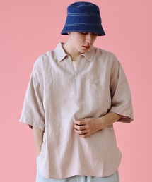 Universal Style Wear | Universal Style Wear パッカーリング ハーフジップ コットンリネン シャツ(シャツ/ブラウス)