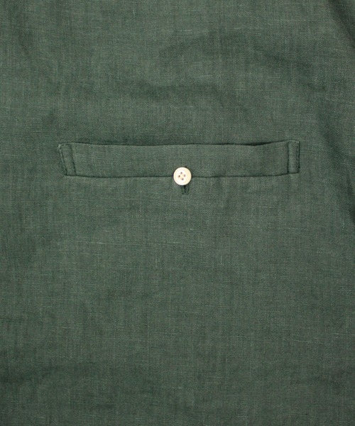 Universal Style Wear(ユニバーサルスタイルウェア)の「Universal Style Wear パッカーリング ハーフジップ コットンリネン シャツ(シャツ/ブラウス・メンズ・スミクロ/ベージュ/オレンジ/グリーン・MEDIUM/LARGE/X-LARGE)」の16枚目の写真
