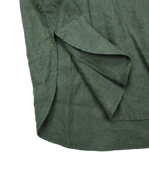Universal Style Wear(ユニバーサルスタイルウェア)の「Universal Style Wear パッカーリング ハーフジップ コットンリネン シャツ(シャツ/ブラウス・メンズ・スミクロ/ベージュ/オレンジ/グリーン・MEDIUM/LARGE/X-LARGE)」の17枚目の写真