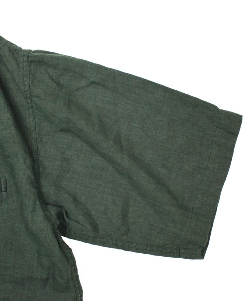 Universal Style Wear(ユニバーサルスタイルウェア)の「Universal Style Wear パッカーリング ハーフジップ コットンリネン シャツ(シャツ/ブラウス・メンズ・スミクロ/ベージュ/オレンジ/グリーン・MEDIUM/LARGE/X-LARGE)」の18枚目の写真