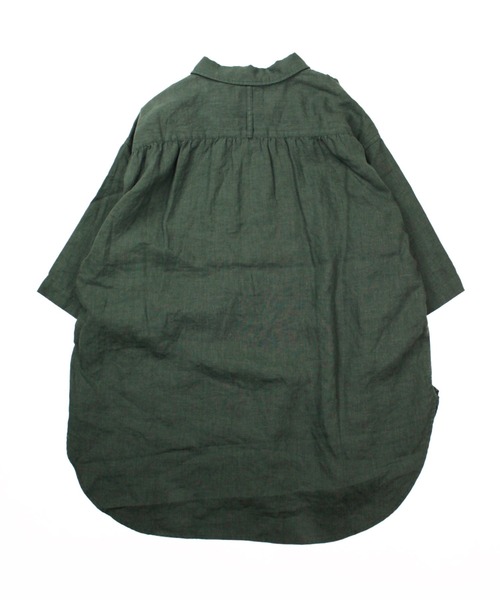 Universal Style Wear(ユニバーサルスタイルウェア)の「Universal Style Wear パッカーリング ハーフジップ コットンリネン シャツ(シャツ/ブラウス・メンズ・スミクロ/ベージュ/オレンジ/グリーン・MEDIUM/LARGE/X-LARGE)」の14枚目の写真