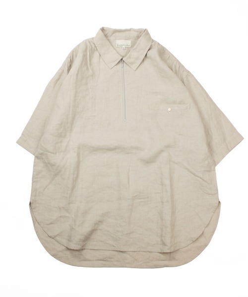 Universal Style Wear(ユニバーサルスタイルウェア)の「Universal Style Wear パッカーリング ハーフジップ コットンリネン シャツ(シャツ/ブラウス・メンズ・スミクロ/ベージュ/オレンジ/グリーン・MEDIUM/LARGE/X-LARGE)」の21枚目の写真