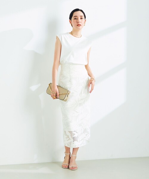 NOLLEY’S Sophi（ノーリーズソフィ）の「W&W スムースノースリーブプルオーバーカットソー（Tシャツ/カットソー・レディース・チャコールグレー/オフホワイト/ベビーピンク/ダークネイビー・36/38）」の10枚目の写真