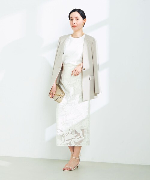 NOLLEY’S Sophi（ノーリーズソフィ）の「W&W スムースノースリーブプルオーバーカットソー（Tシャツ/カットソー・レディース・チャコールグレー/オフホワイト/ベビーピンク/ダークネイビー・36/38）」の19枚目の写真