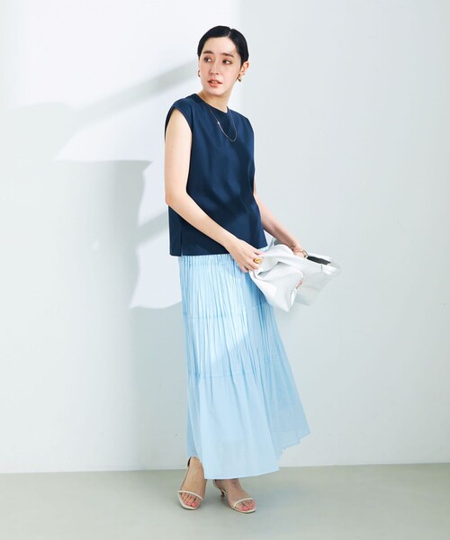 NOLLEY’S Sophi（ノーリーズソフィ）の「W&W スムースノースリーブプルオーバーカットソー（Tシャツ/カットソー・レディース・チャコールグレー/オフホワイト/ベビーピンク/ダークネイビー・36/38）」の21枚目の写真