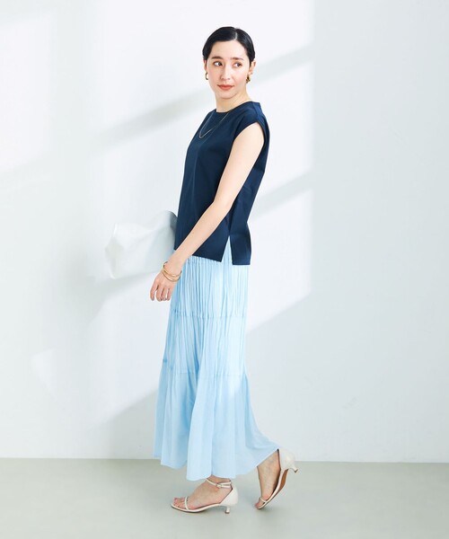 NOLLEY’S Sophi（ノーリーズソフィ）の「W&W スムースノースリーブプルオーバーカットソー（Tシャツ/カットソー・レディース・チャコールグレー/オフホワイト/ベビーピンク/ダークネイビー・36/38）」の22枚目の写真