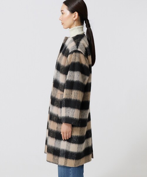 GALLEST（ギャレスト）の「◆ボックスシャギーコート（ノーカラーコート・レディース・ブラック/ダークグレー・38/34）」の22枚目の写真