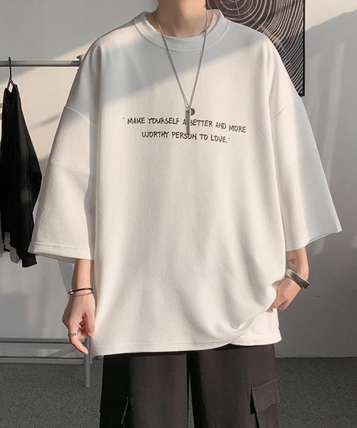 NEW GENTLEMAN(ニュージェントルマン)の「ブルージュメッセ オーバーサイズTシャツ(Tシャツ/カットソー・メンズ・グレイッシュベージュ/ホワイト/ブラック・M/L/XL)」の5枚目の写真