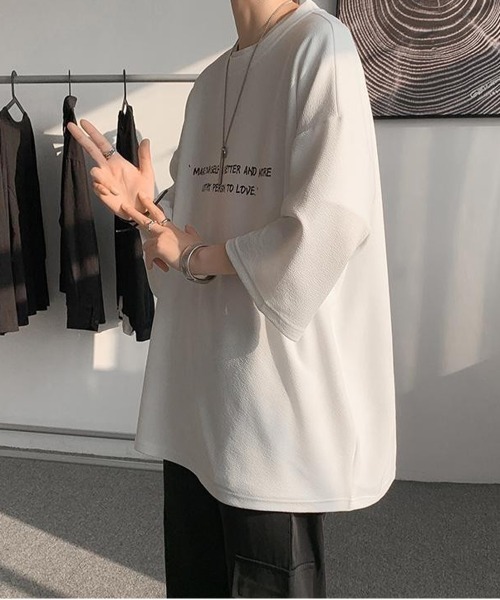 NEW GENTLEMAN(ニュージェントルマン)の「ブルージュメッセ オーバーサイズTシャツ(Tシャツ/カットソー・メンズ・グレイッシュベージュ/ホワイト/ブラック・M/L/XL)」の7枚目の写真
