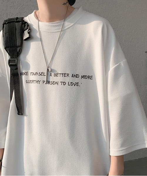 NEW GENTLEMAN(ニュージェントルマン)の「ブルージュメッセ オーバーサイズTシャツ(Tシャツ/カットソー・メンズ・グレイッシュベージュ/ホワイト/ブラック・M/L/XL)」の9枚目の写真