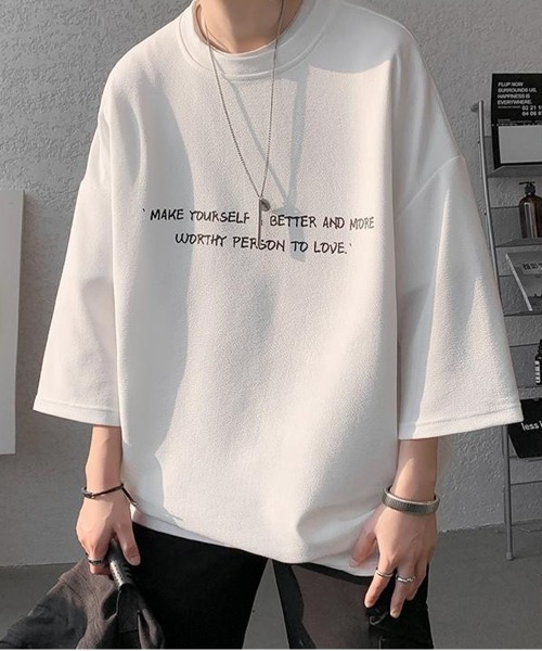 NEW GENTLEMAN(ニュージェントルマン)の「ブルージュメッセ オーバーサイズTシャツ(Tシャツ/カットソー・メンズ・グレイッシュベージュ/ホワイト/ブラック・M/L/XL)」の18枚目の写真