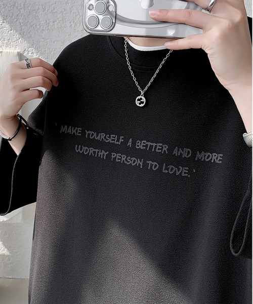 NEW GENTLEMAN(ニュージェントルマン)の「ブルージュメッセ オーバーサイズTシャツ(Tシャツ/カットソー・メンズ・グレイッシュベージュ/ホワイト/ブラック・M/L/XL)」の19枚目の写真