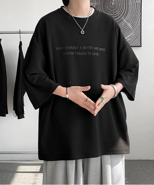 NEW GENTLEMAN(ニュージェントルマン)の「ブルージュメッセ オーバーサイズTシャツ(Tシャツ/カットソー・メンズ・グレイッシュベージュ/ホワイト/ブラック・M/L/XL)」の20枚目の写真