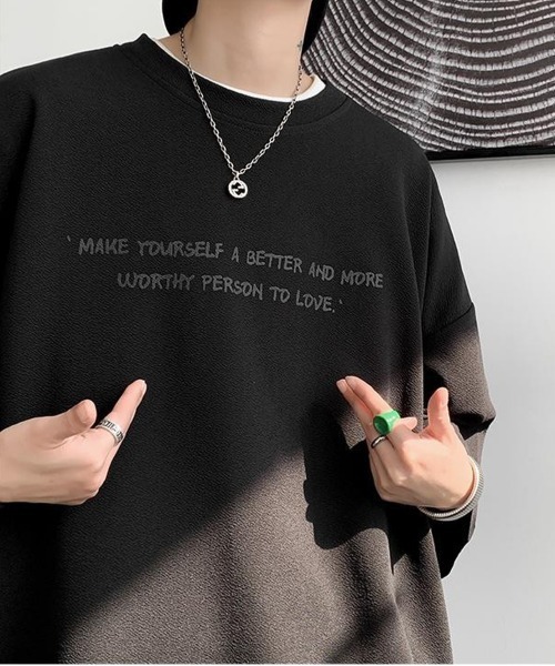 NEW GENTLEMAN(ニュージェントルマン)の「ブルージュメッセ オーバーサイズTシャツ(Tシャツ/カットソー・メンズ・グレイッシュベージュ/ホワイト/ブラック・M/L/XL)」の15枚目の写真