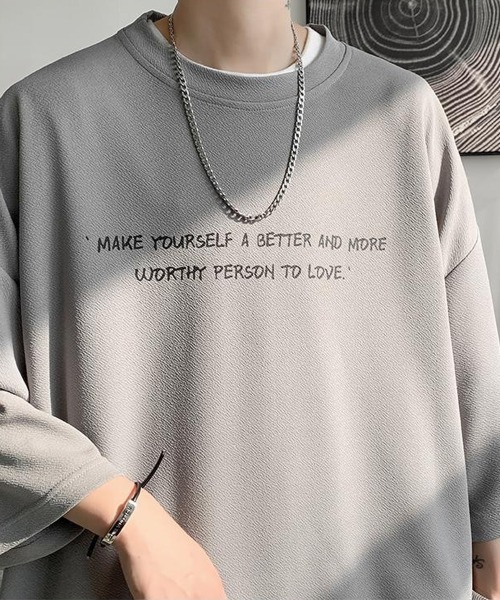 NEW GENTLEMAN(ニュージェントルマン)の「ブルージュメッセ オーバーサイズTシャツ(Tシャツ/カットソー・メンズ・グレイッシュベージュ/ホワイト/ブラック・M/L/XL)」の11枚目の写真