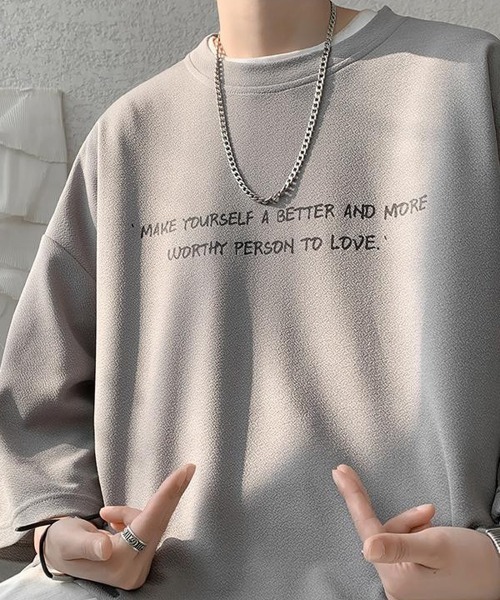NEW GENTLEMAN(ニュージェントルマン)の「ブルージュメッセ オーバーサイズTシャツ(Tシャツ/カットソー・メンズ・グレイッシュベージュ/ホワイト/ブラック・M/L/XL)」の13枚目の写真