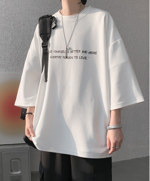 NEW GENTLEMAN(ニュージェントルマン)の「ブルージュメッセ オーバーサイズTシャツ(Tシャツ/カットソー・メンズ・グレイッシュベージュ/ホワイト/ブラック・M/L/XL)」の6枚目の写真