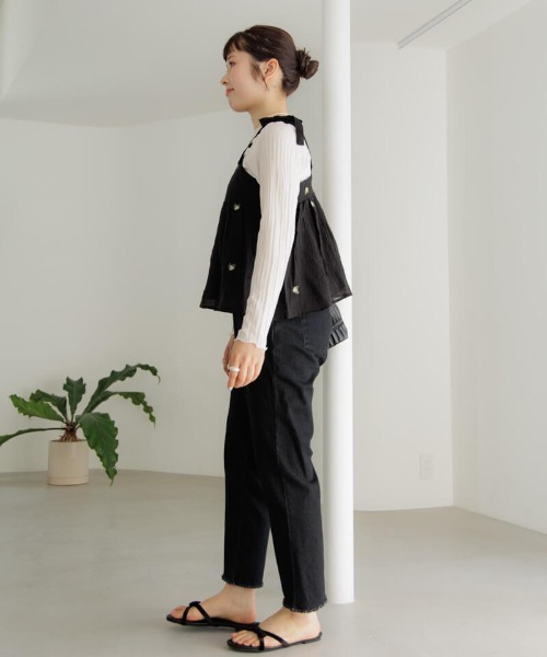 flower（フラワー）の「タイニーブーケビスチェ（キャミソール・レディース・ブラック/アイボリー・FREE）」の6枚目の写真