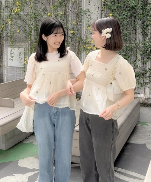 flower（フラワー）の「タイニーブーケビスチェ（キャミソール・レディース・ブラック/アイボリー・FREE）」の19枚目の写真