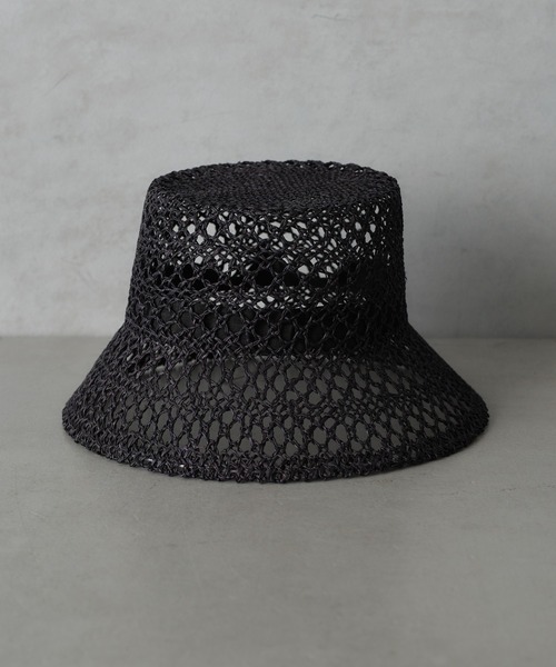 BASECONTROL（ベースコントロール）の「透かし編みバケットハット（ハット・レディース・ブラック/ブラウン・フリー）」の7枚目の写真