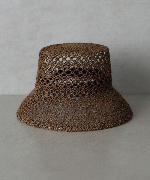 BASECONTROL（ベースコントロール）の「透かし編みバケットハット（ハット・レディース・ブラック/ブラウン・フリー）」の12枚目の写真