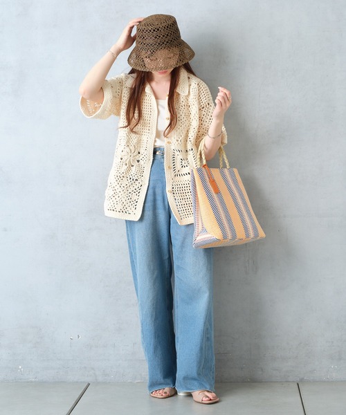 BASECONTROL（ベースコントロール）の「透かし編みバケットハット（ハット・レディース・ブラック/ブラウン・フリー）」の11枚目の写真