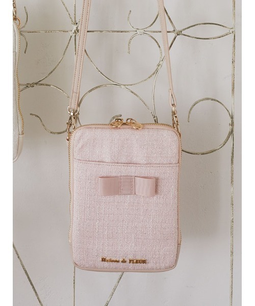 Maison de FLEURショルダーバッグ メゾン ド フルール Maison de FLEUR サテンミニショルダーバッグ