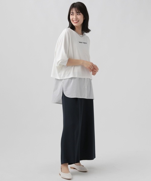 Elura（エルーラ）の「ロゴドルマンTシャツ/117142（Tシャツ/カットソー・レディース・オフホワイト/ブラック・FREE）」の5枚目の写真