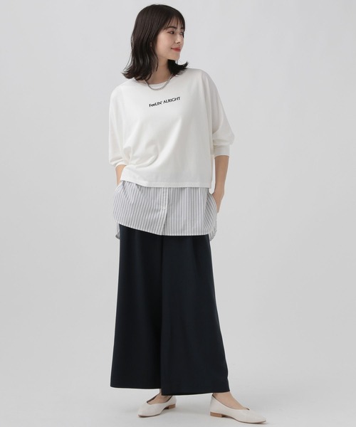 Elura（エルーラ）の「ロゴドルマンTシャツ/117142（Tシャツ/カットソー・レディース・オフホワイト/ブラック・FREE）」の6枚目の写真