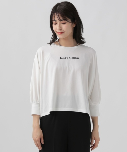 Elura（エルーラ）の「ロゴドルマンTシャツ/117142（Tシャツ/カットソー・レディース・オフホワイト/ブラック・FREE）」の12枚目の写真