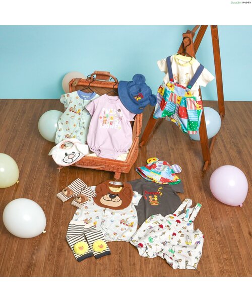 BREEZE(ブリーズ)の「【Suzy's Zoo】総柄サロペット(その他ベビーウェア・キッズ・キナリ/レインボー・70/80)」の11枚目の写真