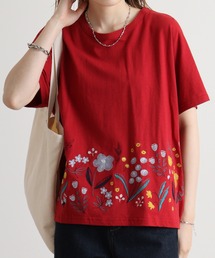 EMAGO 裾花刺繍ﾄﾞﾙﾏﾝT