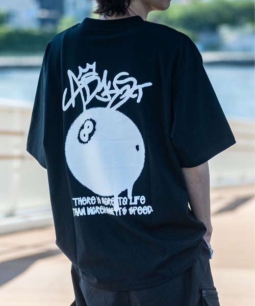 JOHN'S CLOSET（ジョンズクローゼット）の「【13】ビリヤードボール プリント ビッグTシャツ（Tシャツ/カットソー・メンズ・ブルー/ラベンダー/ホワイト系1/ホワイト系2/ホワイト系3/ブラック系1/ブラック系2/ブラック系3/スモークピンク・MEDIUM/LARGE）」の6枚目の写真