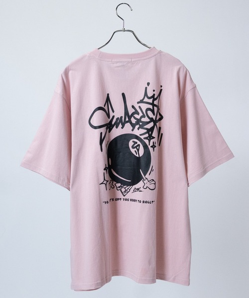 JOHN'S CLOSET（ジョンズクローゼット）の「【13】ビリヤードボール プリント ビッグTシャツ（Tシャツ/カットソー・メンズ・ブルー/ラベンダー/ホワイト系1/ホワイト系2/ホワイト系3/ブラック系1/ブラック系2/ブラック系3/スモークピンク・MEDIUM/LARGE）」の9枚目の写真
