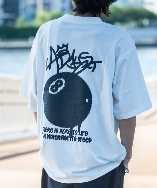 JOHN'S CLOSET（ジョンズクローゼット）の「【13】ビリヤードボール プリント ビッグTシャツ（Tシャツ/カットソー・メンズ・ブルー/ラベンダー/ホワイト系1/ホワイト系2/ホワイト系3/ブラック系1/ブラック系2/ブラック系3/スモークピンク・MEDIUM/LARGE）」の18枚目の写真