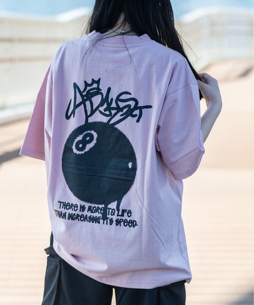 JOHN'S CLOSET（ジョンズクローゼット）の「【13】ビリヤードボール プリント ビッグTシャツ（Tシャツ/カットソー・メンズ・ブルー/ラベンダー/ホワイト系1/ホワイト系2/ホワイト系3/ブラック系1/ブラック系2/ブラック系3/スモークピンク・MEDIUM/LARGE）」の11枚目の写真