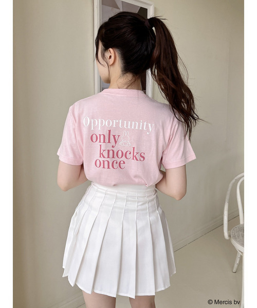 MIIA(ミーア)の「miffy バイカラーロゴプリントTシャツ(Tシャツ/カットソー・レディース・ピンク・FREE/SHORT)」の8枚目の写真